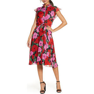 Women's Julia Jordan Dress, Size 8, Red & Pink Floral